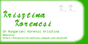 krisztina korencsi business card